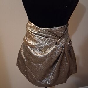Elegant Gold Wrap Skort